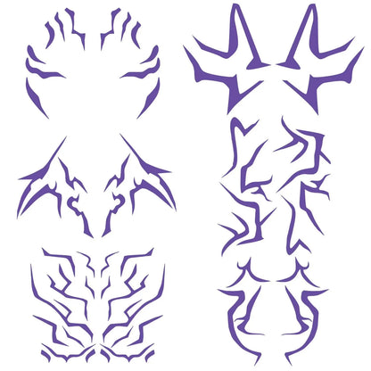 UV Glow Kpop Demon Hunters Temporary Tattoos — Rumi & Jinu Fluorescent Face & Body Art, Blacklight Party Cosplay Stickers for Fans