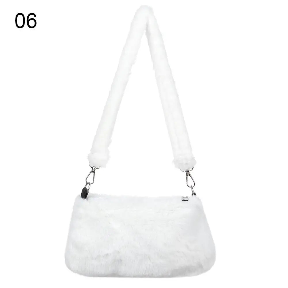 Women’s Leopard Plush Shoulder Bag - Animal Print Underarm Crossbody Messenger Bag for Casual Everyday Style