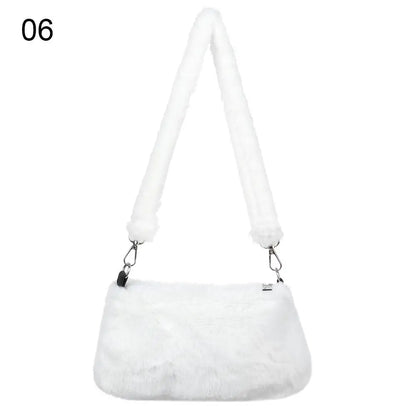 Women’s Leopard Plush Shoulder Bag - Animal Print Underarm Crossbody Messenger Bag for Casual Everyday Style