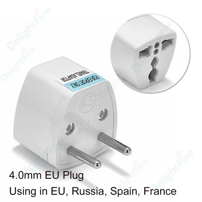 KR Plug Adapter – Multifunction Universal AU, UK, US to EU Type E/F Electrical Socket for France & Spain Travel