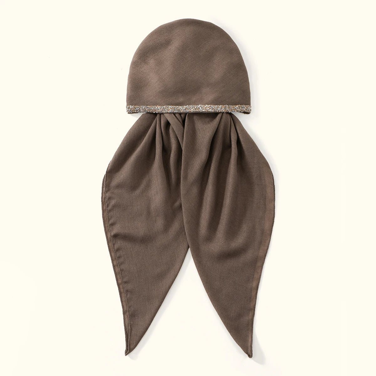 Ramadan Modal Hijab Scarf - Soft Diamond Accent Muslim Head Wrap for Women, Casual Ethnic Headscarf & Shawl
