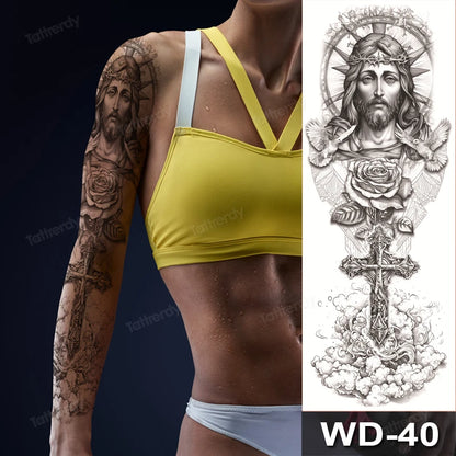 Large Temporary Leg Tattoos for Women - Sexy Animal & Anime Skull Water Transfer Body Art Stickers