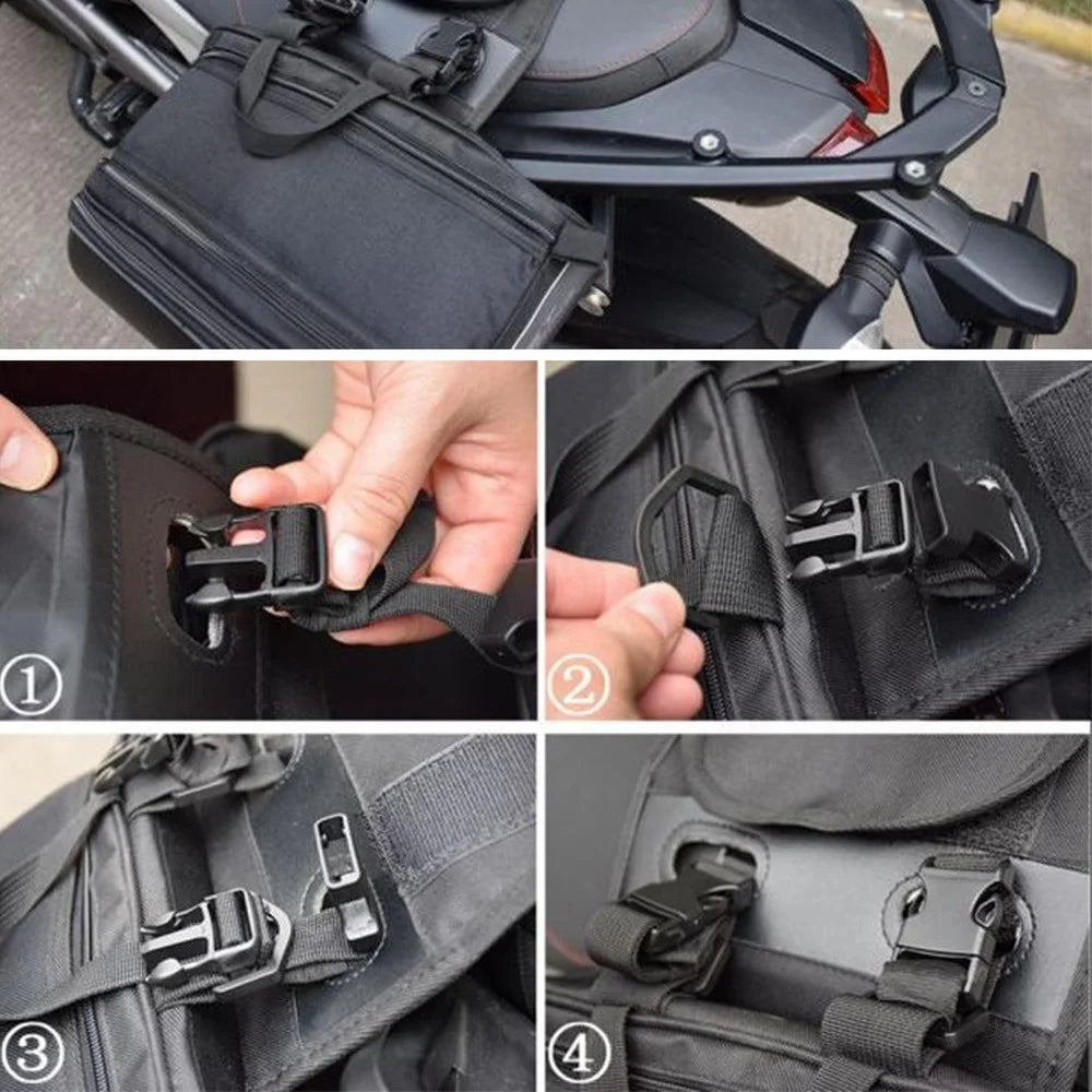 Universal Motorcycle Racing Helmet Travel Bag - Waterproof Suitcase Saddlebags, Back Seat Bag Compatible with BMW, Kawasaki, Yamaha, Honda