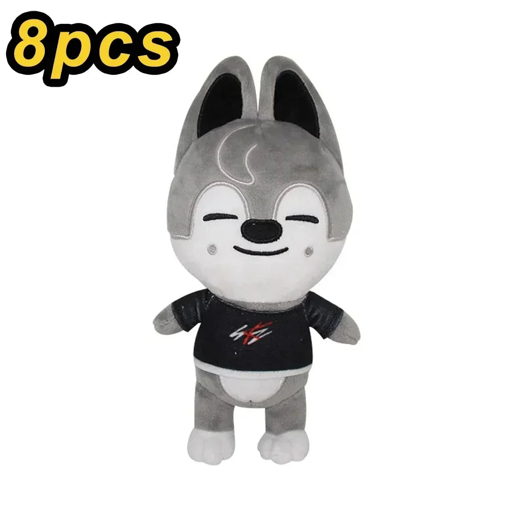 20cm Kawaii Skzoo Plush Toy Set – 8pcs Cartoon Stuffed Animals for Kids, Room Decor & Gifts
