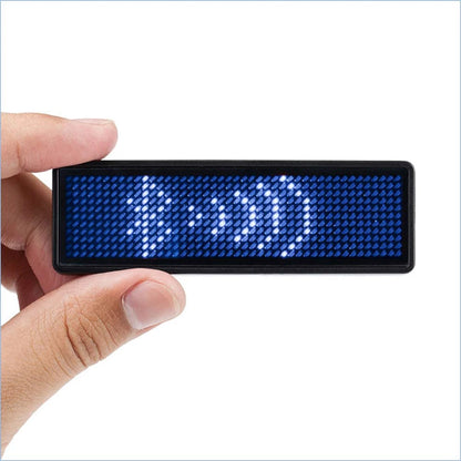 Rechargeable LED Name Badge Display – Programmable Scrolling Message Board with Multi-Language Support