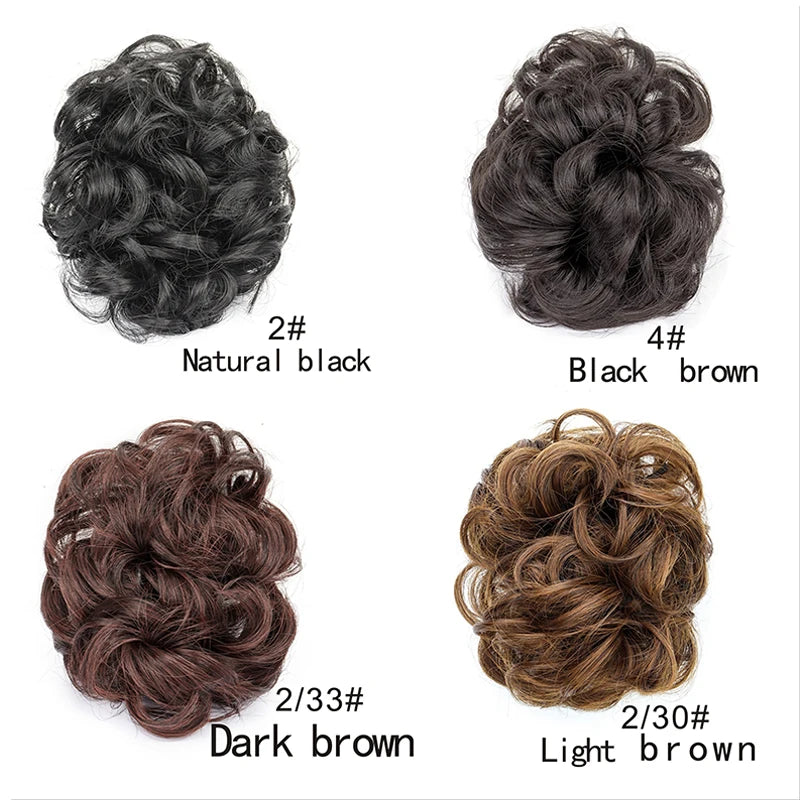 H&STAR Synthetic Messy Bun Hairpiece – Claw Clip-on Hair Extension, Natural Hair Color Chignon Updo Wig for Women