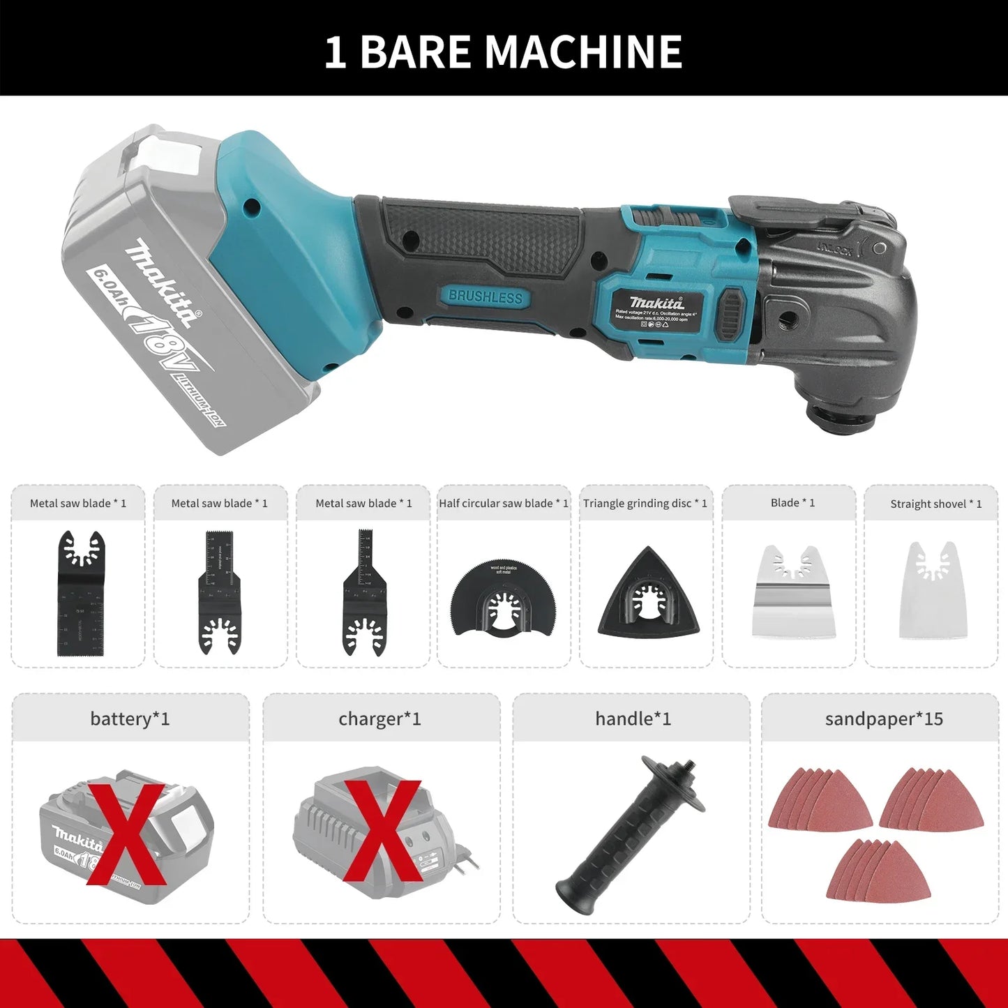 Makita 18V Brushless Quick-Release Oscillating Multi-Function Tool – Electric Trimmer Renovator