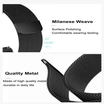 20mm/22mm Milanese Magnetic Loop Watch Strap – Compatible with Garmin Venu 2/3, Forerunner 55/158/165/245/255/265/645/745/965 Music