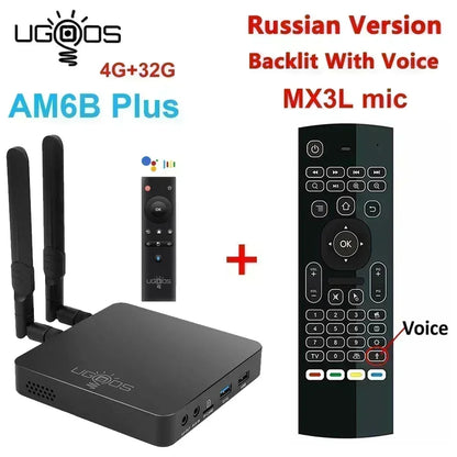 Ugoos AM6B Plus Android 9 Smart TV Box - Amlogic S922X-J, 4GB DDR4, 32GB, WiFi 6, 4K, BT5.0
