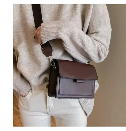 Classic PU Leather Crossbody Bag for Women – Fashion Shoulder Messenger, Travel Handle Flap Handbag