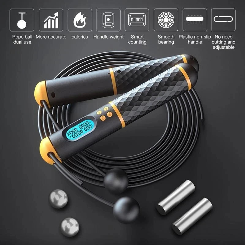 ProSpeed 2-in-1 Multifunctional Digital Skipping Rope | Professional Ball Bearings, Non-slip Handles, Calorie Counter | Perfect for Jumps and Fitness