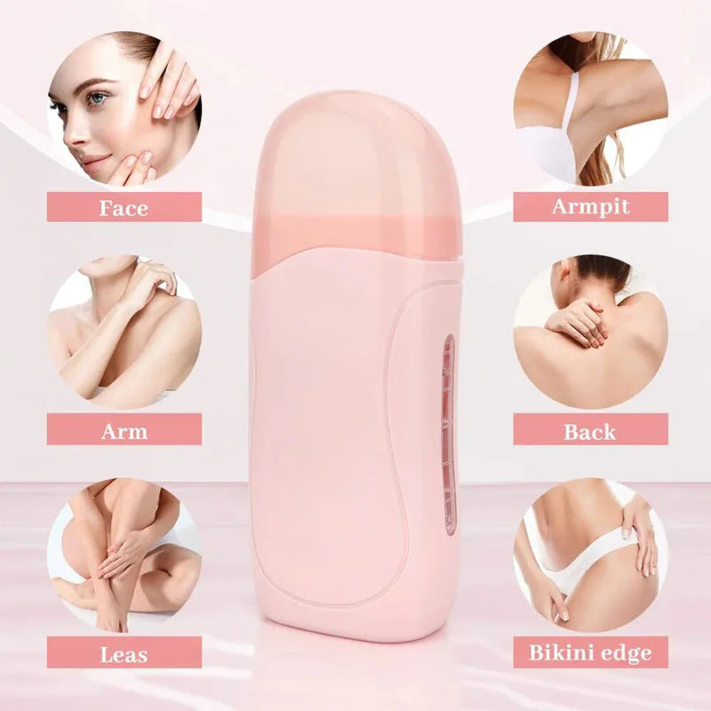 3 in 1 Roll-On Waxing Kit – Soft Wax Heater with Wax Cartridges & Strips for Hair Removal