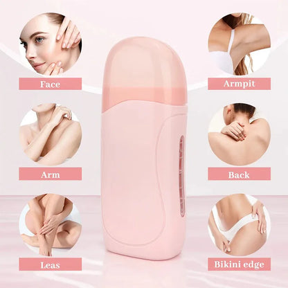 3 in 1 Roll-On Waxing Kit – Soft Wax Heater with Wax Cartridges & Strips for Hair Removal