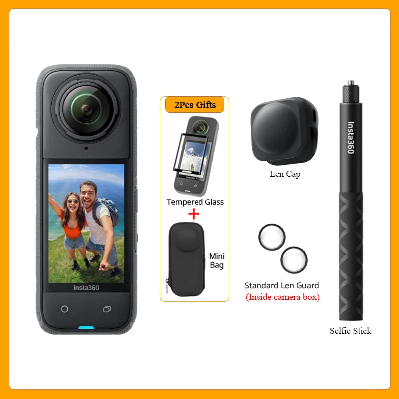 Insta360 X4 8K Waterproof 360 Action Camera – 2290mAh Battery, 2.5'' Touchscreen, 4K Wide-Angle Video