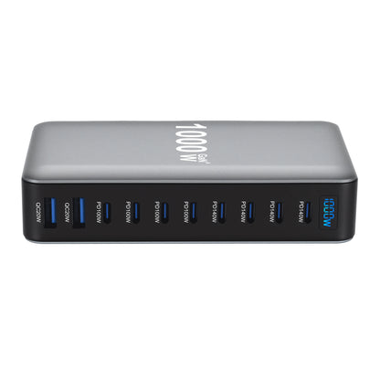 1000W 10-Port GaN Desktop Charger – 140W PD Fast Charging for MacBook Pro, 100W for Phone & Tablet, Multi-Port USB Hub Station