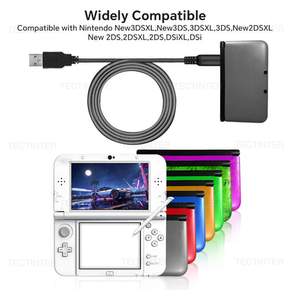 1.5M USB Charging Cable for Nintendo DSi/3DS/2DS/XL/LL – Power Cord Replacement for New 3DS XL, 3DS LL & Game Console Charger