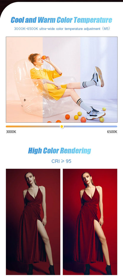 RGB Photography Video Light Stick - Colorful LED Lamp Fill Light, Handheld Speedlight with Tripod Stand for Parties