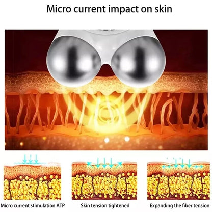 Microcurrent Facial Massager Roller – EMS Face Lift & Anti-Wrinkle Skin Tightening Tool for Firming & Slimming