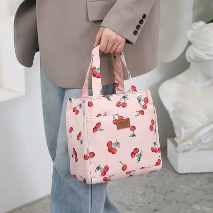 Fashionable Thickened Cotton Handbag — Large Capacity Tote, Mommy Bag, Lunch Box Storage Pouch, Commuter Handheld Bag