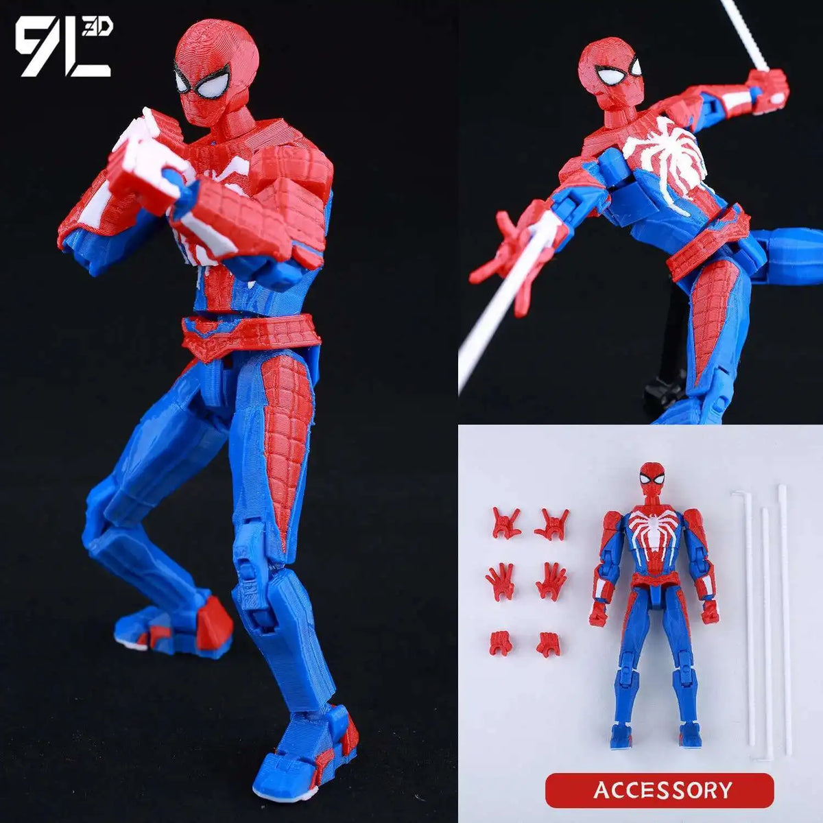 Venom Spider-Man Lucky13 Dummy13 Action Figure - 3D Printed T13 Multi-Jointed Anime Collectible Toy