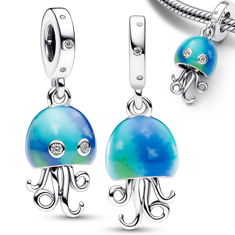 2024 New 925 Sterling Silver Bulb & Small Turtle Charm Pendant – Fit for Original Pandora Bracelet, DIY Women’s Jewelry Gift