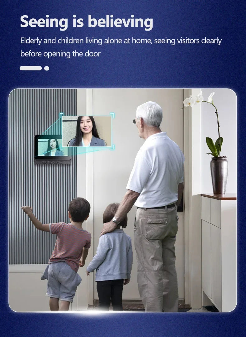 4.3" HD Wireless Video Doorbell — Night Vision, Waterproof Smart Home Intercom Camera
