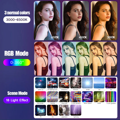 RGB Photography Video Light Stick - Colorful LED Lamp Fill Light, Handheld Speedlight with Tripod Stand for Parties