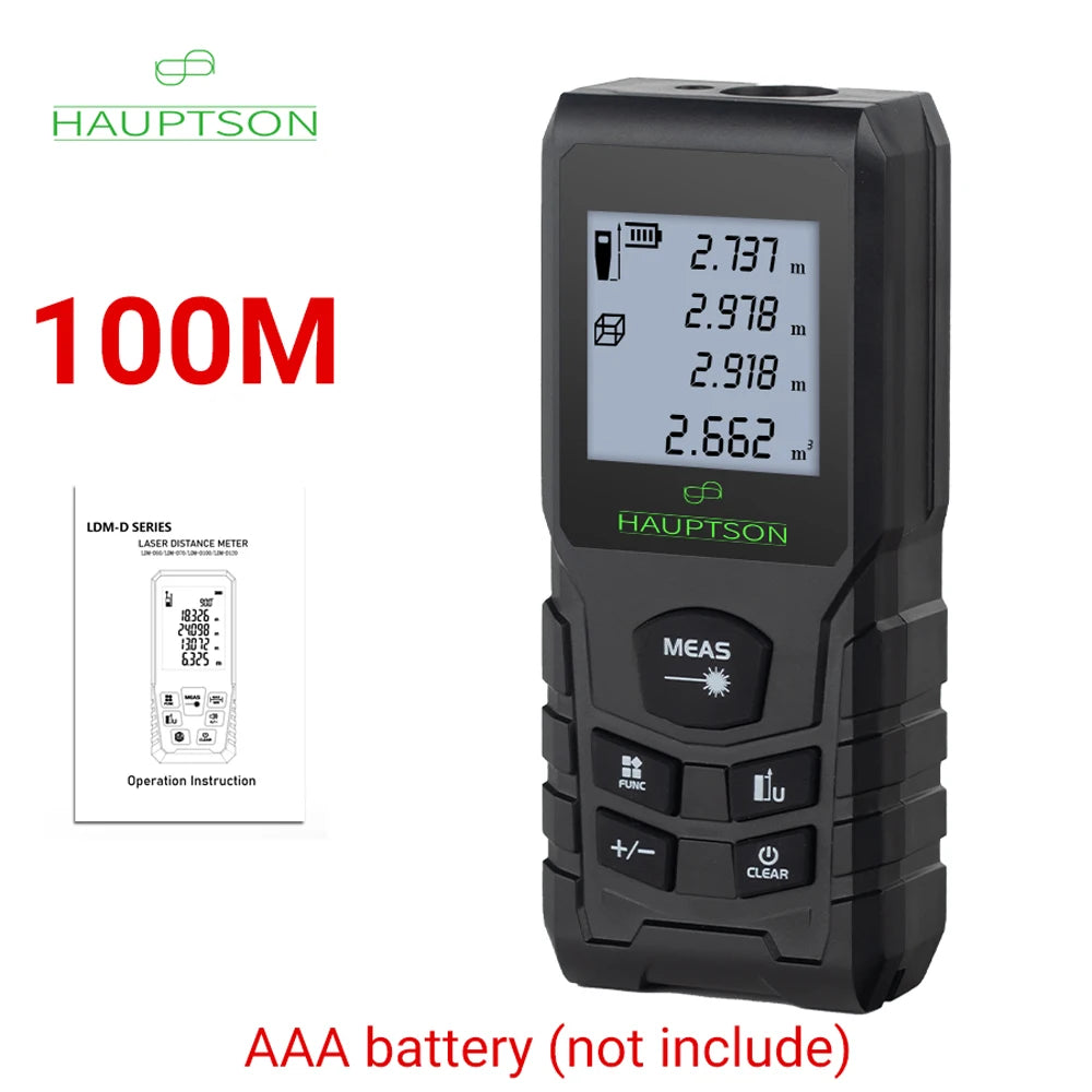 HAUPTSON 70/100M Laser Distance Meter – Digital Rangefinder Tape for Building & Construction