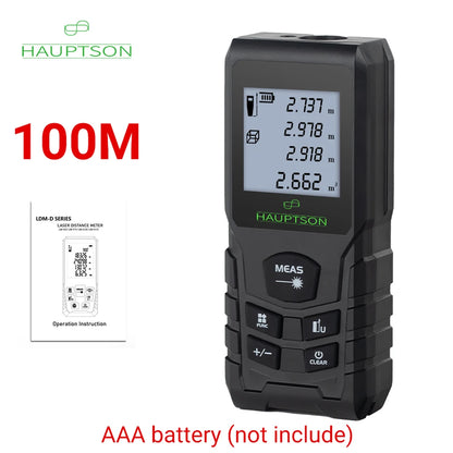 HAUPTSON 70/100M Laser Distance Meter – Digital Rangefinder Tape for Building & Construction