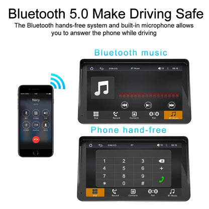 7 Inch IPS Portable Car Radio – WIFI Wireless CarPlay & Android Auto, Multimedia Video Player with Reversing Camera for Apple/Android