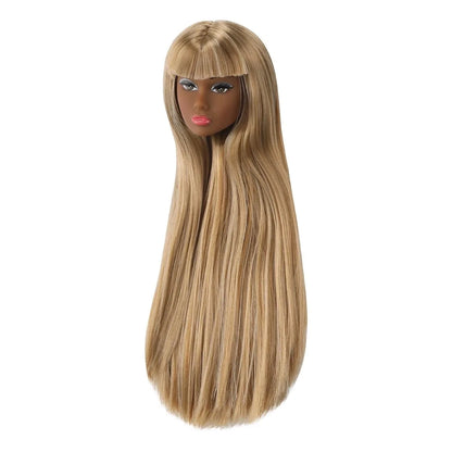 1/6 Supermodel Doll with Movable Joints – Flat Bangs Straight Hair Body & Head Accessories (White/Normal/Black Skin)