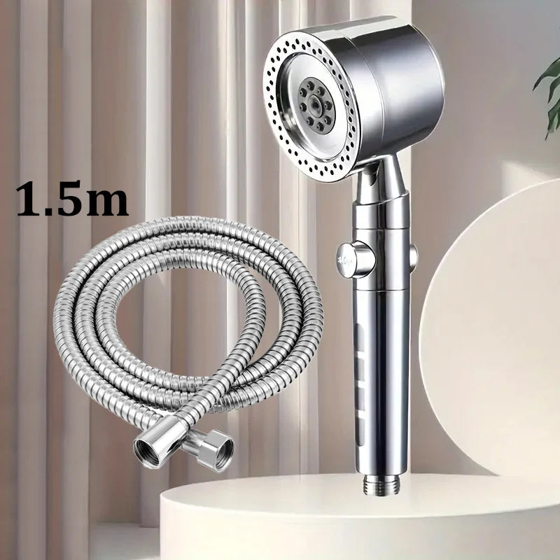 High Pressure Water Saving Shower Head - 5 Mode Handheld Bathroom Filter Spray with One Button Stop Function