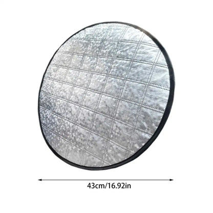 Car Steering Wheel Sun Cover 43cm – Aluminum Foil Folding Heat & UV Insulation Shield for Summer Interior Protection