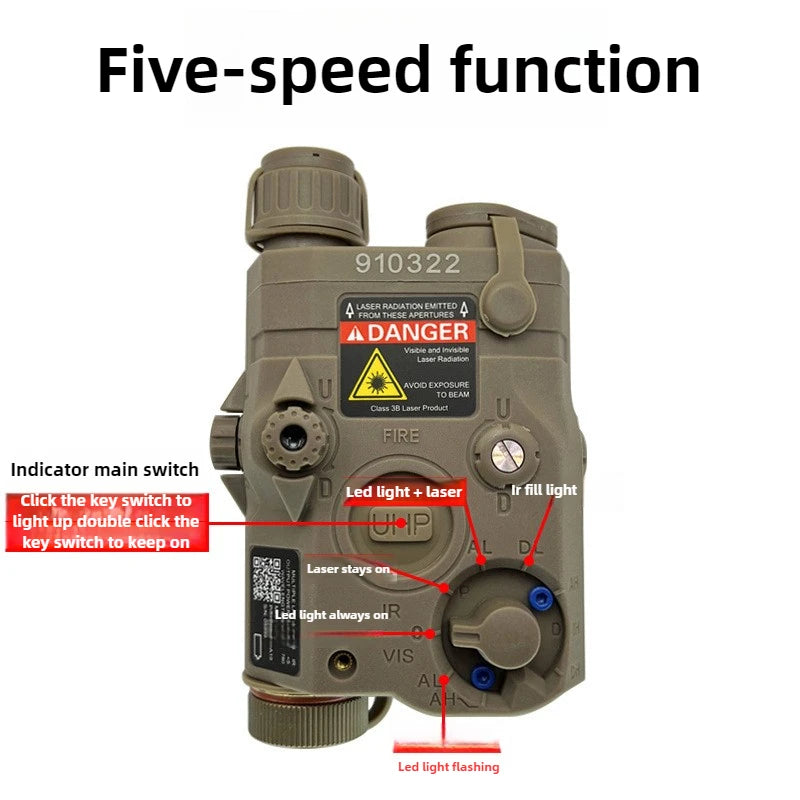 PEQ15 Red Laser Tactical Flashlight – IR Fill Light Indicator with Strong LED Flash, New Overseas Version