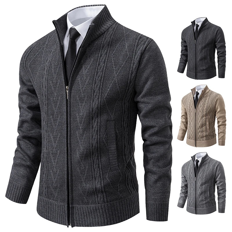 2023 Autumn & Winter Cashmere Padded Sweater Coat - Warm Casual Men’s Knitted Jacket