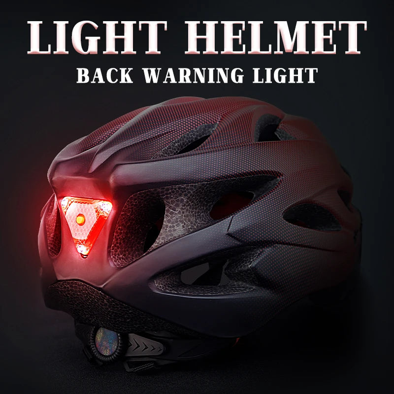 X-TIGER Cycling Helmet – Ultralight MTB Bike Helmet with LED Lights, Integrally-Molded Sports Safety Hat & Goggles Visor