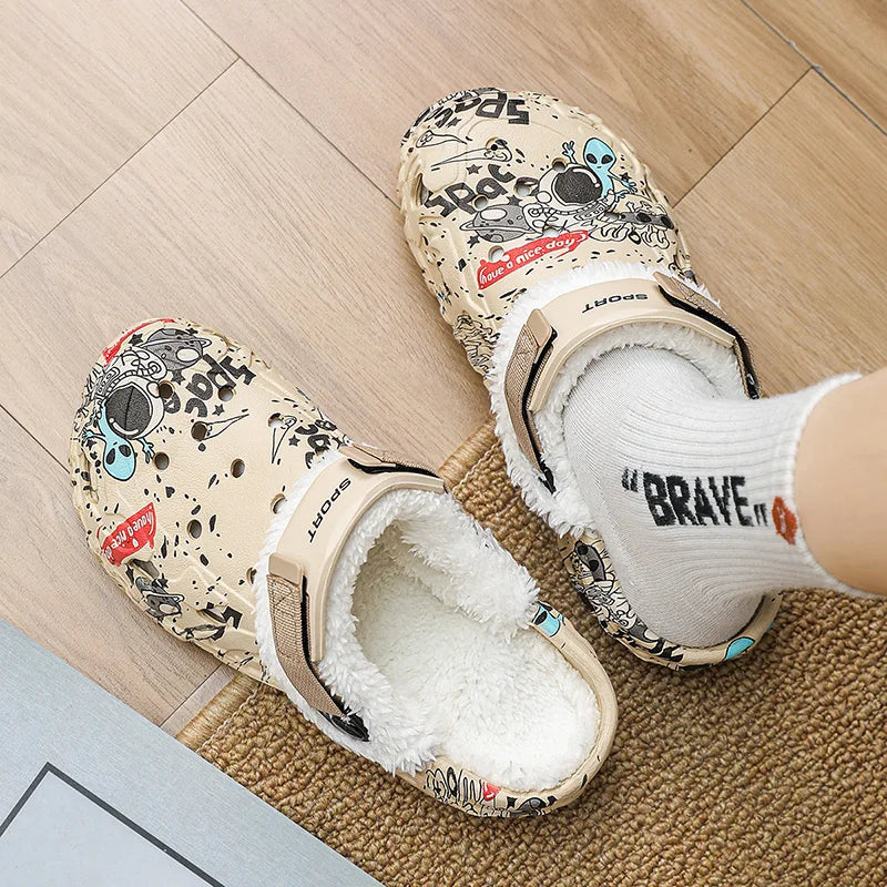 Men’s & Women’s Winter Slippers – Soft Plush Indoor, Non-Slip Removable Sandals, Big Size 47