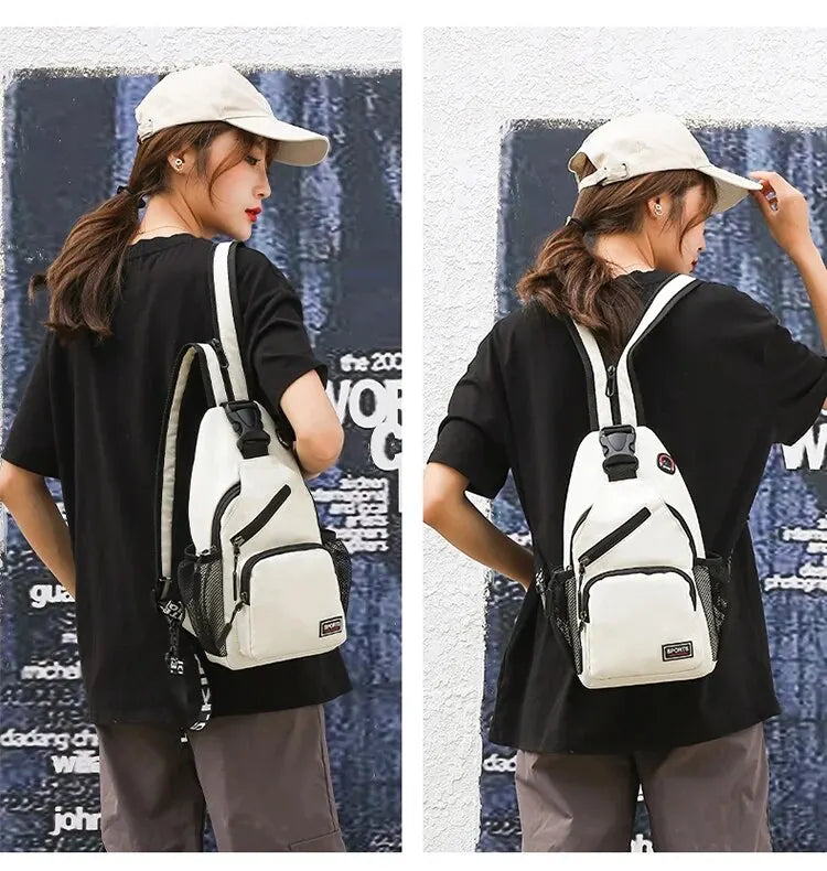 Women's Waterproof Oxford Breast Bag – Large Capacity Multi-Functional Casual Crossbody Backpack