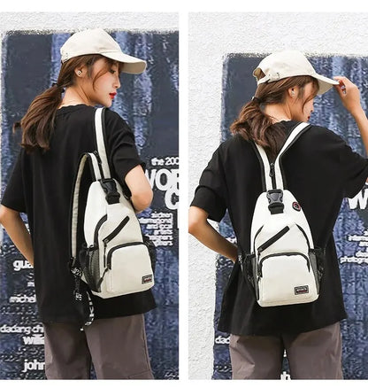 Women's Waterproof Oxford Breast Bag – Large Capacity Multi-Functional Casual Crossbody Backpack