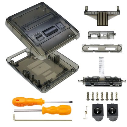 Bitfunx Transparent Replacement Case for SFC/Super Famicom – Clear Shell for Super NES Game Console