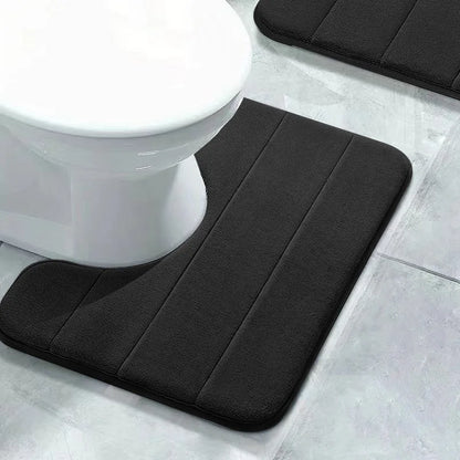 Coral Velvet Bathroom Mat - Anti-Skid Absorbent Toilet & Bathtub Floor Mat, Entrance Rug