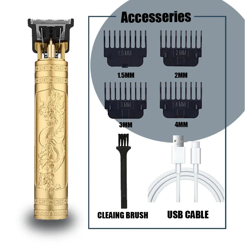 Vintage T9 Electric Hair Clipper, Rechargeable Professional Men’s Hair Cutting Machine, Barber Shaver & Beard Trimmer Tool