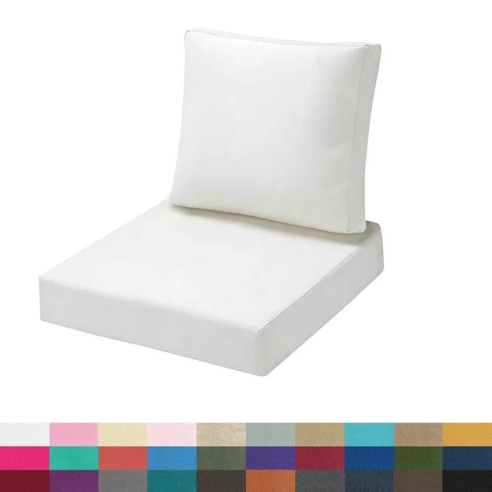 Custom Waterproof Seat & Back Cushion Set – Chair, Sofa & Bench Pads for Patio, Garden & Bay Window Comfort Decor