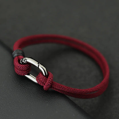 Noter Thin Thread Bracelet for Men – Handmade Braided String Charm, Outdoor Survival & Nautical Knot Pulsera