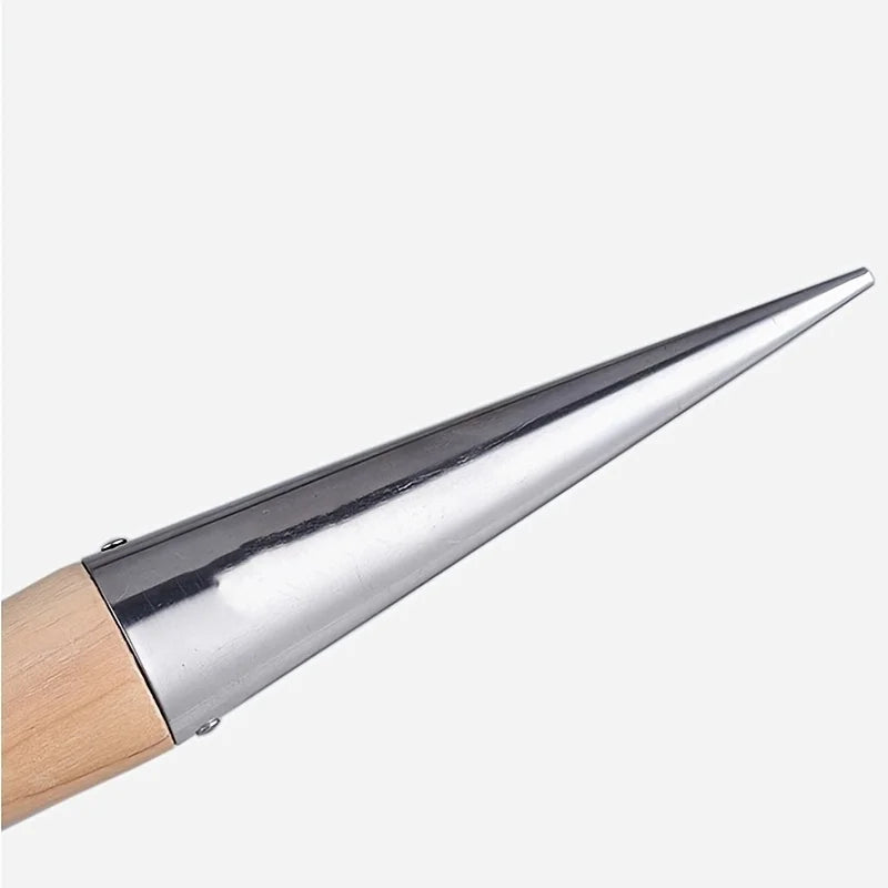Stainless Steel Hand Dibber with Wooden Handle - Ideal for Sowing Seeds, Transplanting Plants, and Planting Bulbs