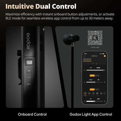 Godox FL15Bi Bi-Color LED Video Light - 2800K–6500K Portable Handheld Light with 11 FX Effects for Photography & Vlogging
