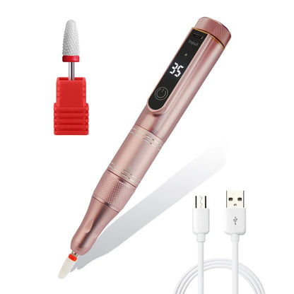 35000RPM Rechargeable Nail Drill Machine – Portable Cordless Manicure E-File for Cuticle & Nail Polishing