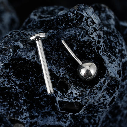 ASTM F136 Titanium Labret Stud Earrings – Threadless Push Pin Nose, Tragus, Cartilage & Helix Piercing Jewelry 16G/18G