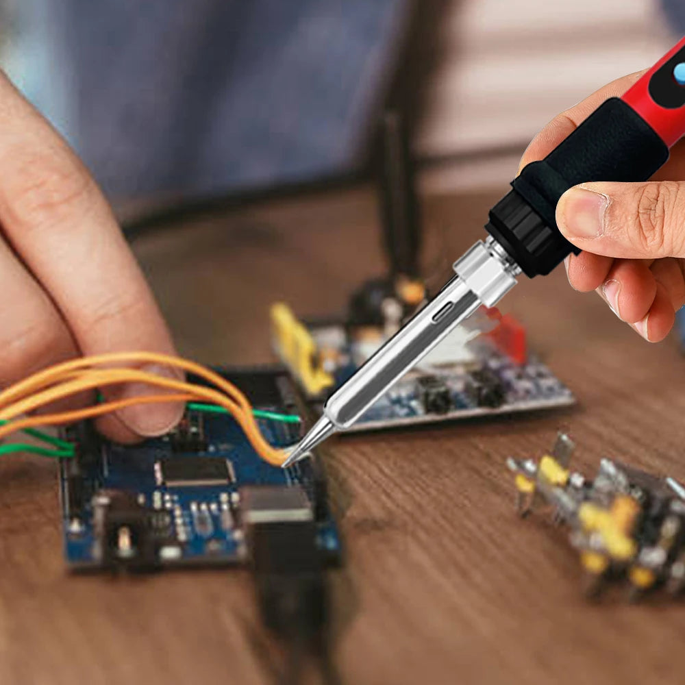 80W Soldering Iron Kit – Adjustable Temperature with LCD, Ceramic Heater, Soldering Tips & Tweezers
