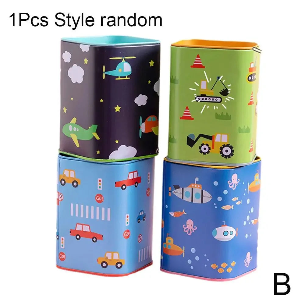 Cartoon Piggy Bank Money Box – Cute Metal Coin Holder, Rectangular Storage Box for Savings and Pens